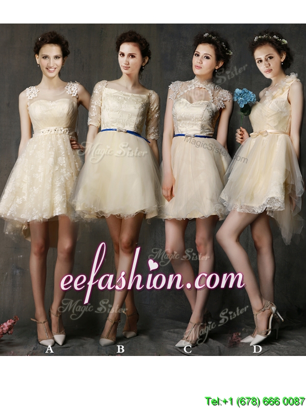 New Arrivals A Line Short Prom Dress in Champagne