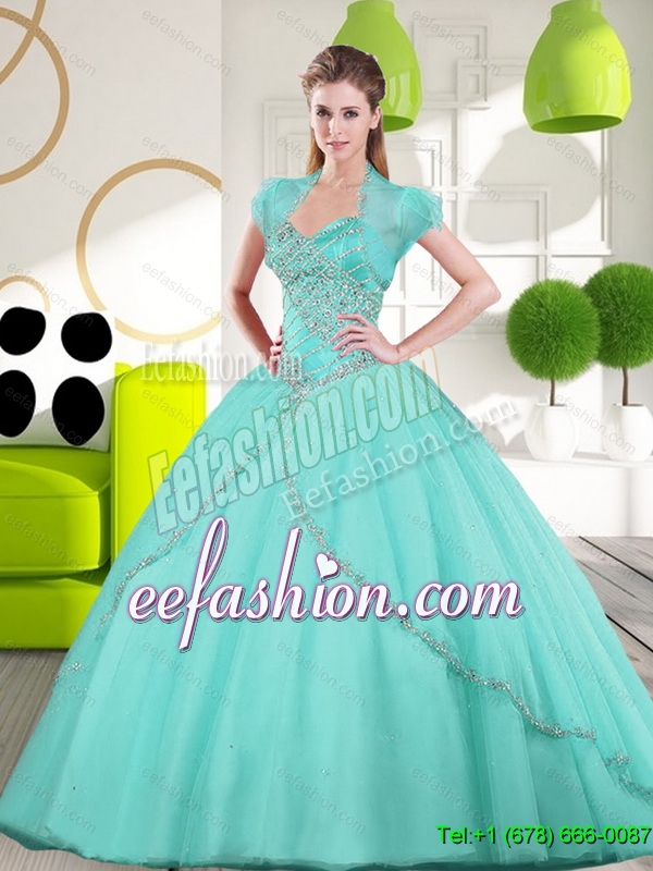 2015 Discount Sweetheart Ball Gown Quinceanera Gown with Appliques