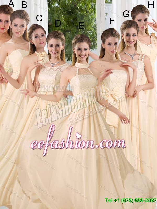 Beautiful Empire Ruching 2015 Floor Length Dama Dresses