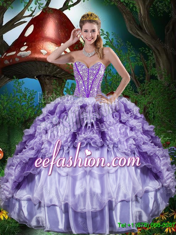 2016 Gorgeous Sweetheart Quinceanera Dresses with Beading and Ruffles