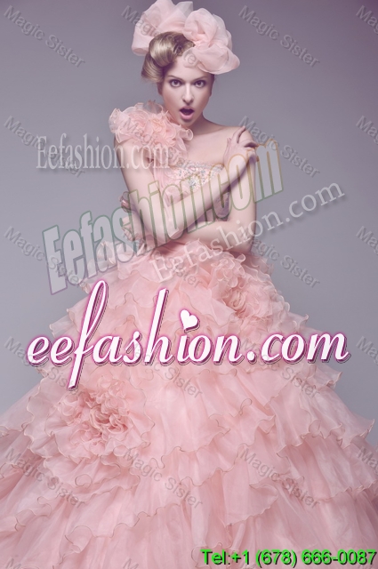 Exclusive Beading and Ruffles Wedding Dresses with Brush Train