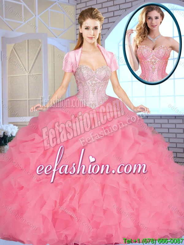 Exclusive Sweetheart 2016 Quinceanera Dresses Beading and Ruffles