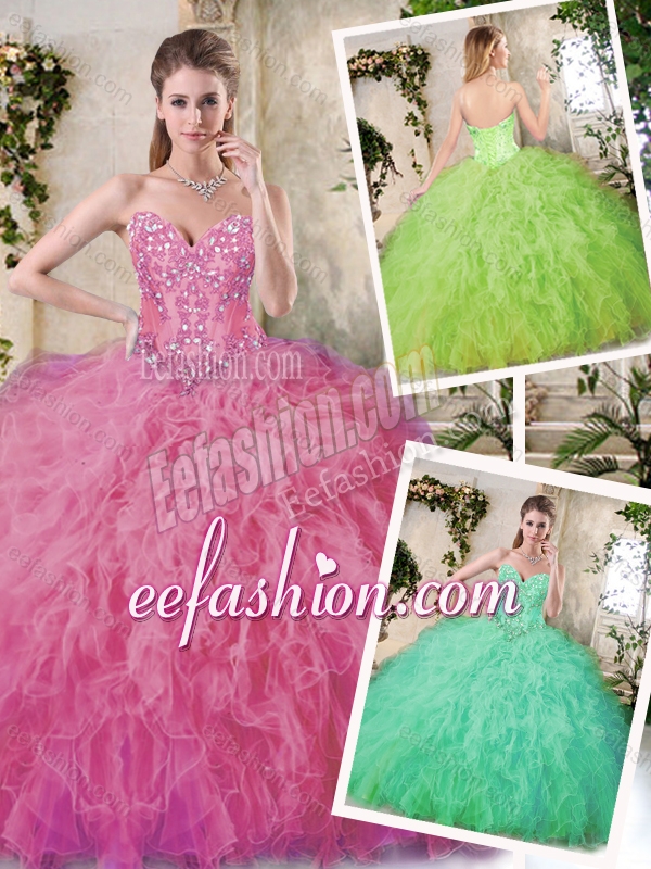 Fashionable Appliques and Ruffles Quinceanera Dresses with Sweetheart