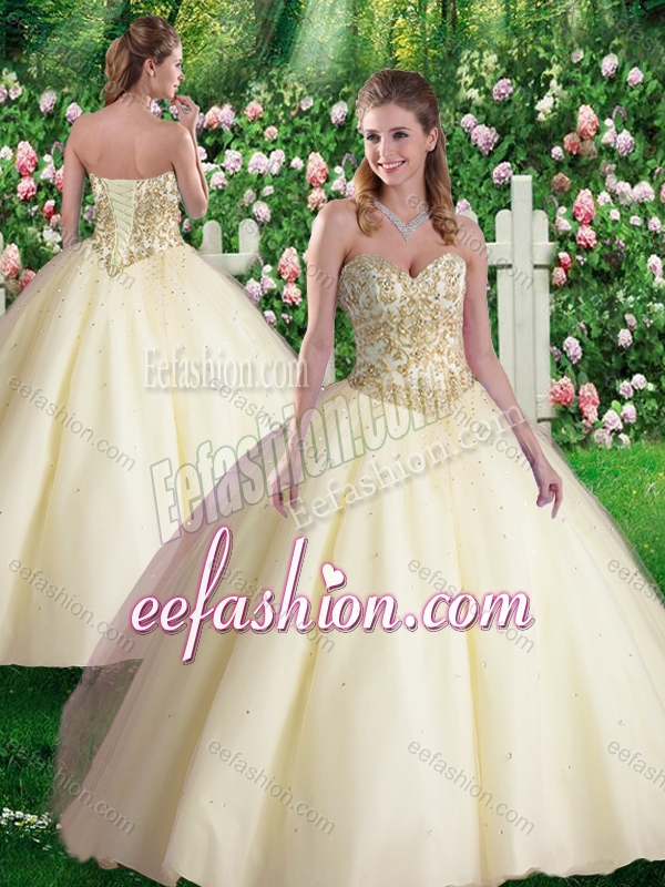 Cheap Ball Gown Sweetheart Sweet 16 Dresses in Champagne