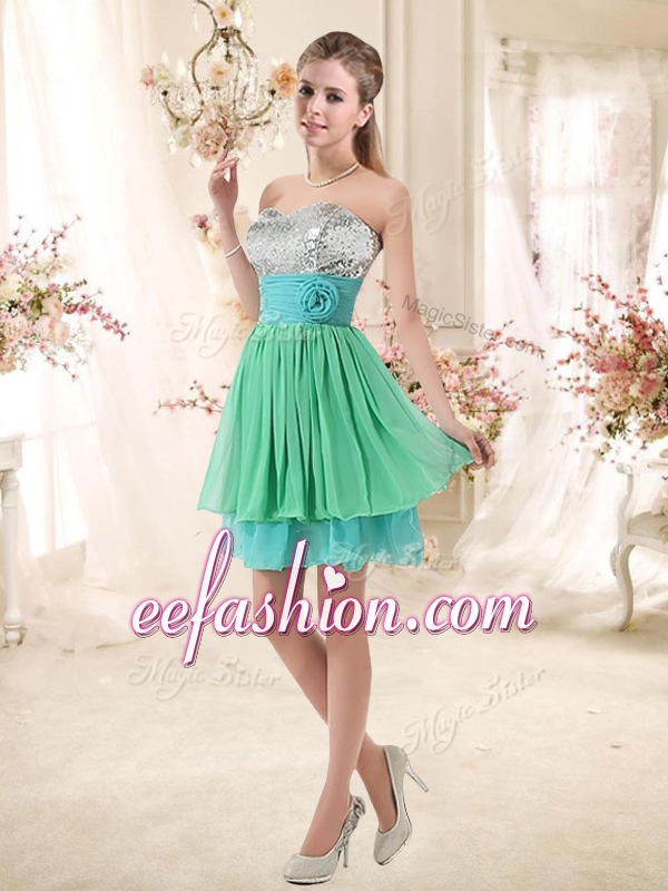 2016 Short Prom Dresses with Sequins and Belt