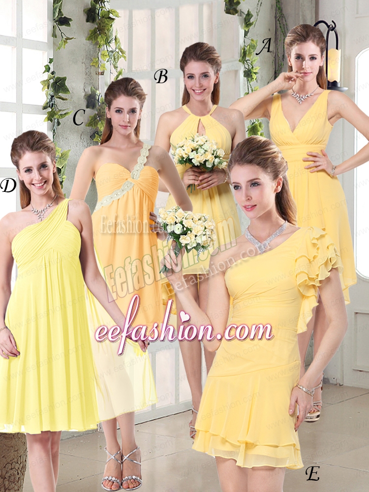 Discount Fashionable Decorated Bridesmaid Dresses in Chiffon