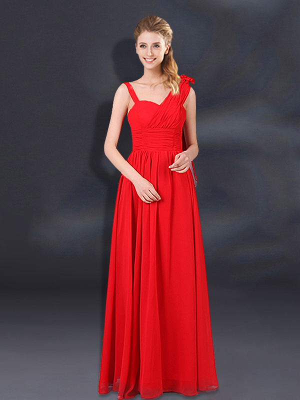 2015 Ruching Empire Bridesmaid Dresses with Asymmetrical