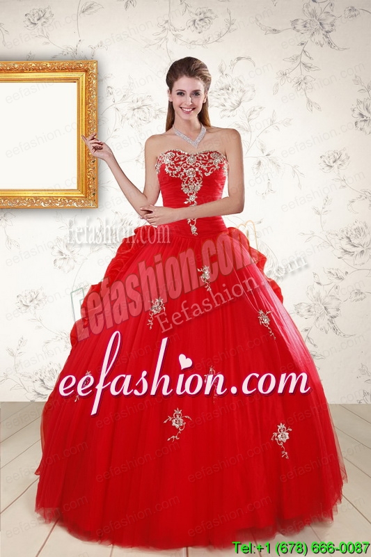 2015 Discount Sweetheart Quinceanera Dresses with Appliques