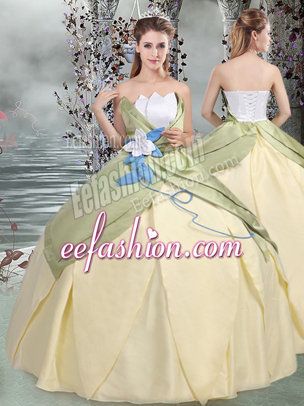 Custom Fit Floor Length Multi-color Quinceanera Gown Scalloped Sleeveless Lace Up