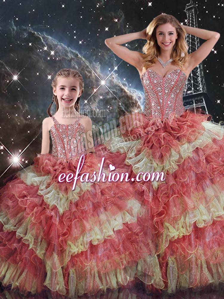  Floor Length Multi-color Quinceanera Dresses Sweetheart Sleeveless Lace Up
