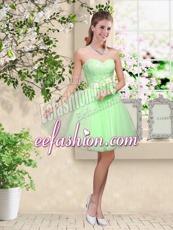 Enchanting Wedding Party Dress Prom and Party with Lace and Belt Sweetheart Sleeveless Lace Up