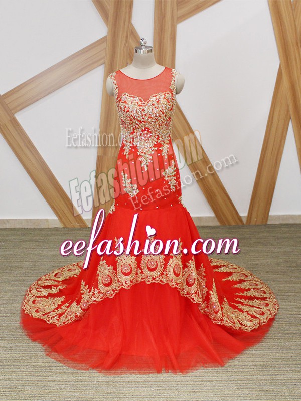  Sleeveless Brush Train Zipper Beading and Lace and Appliques 