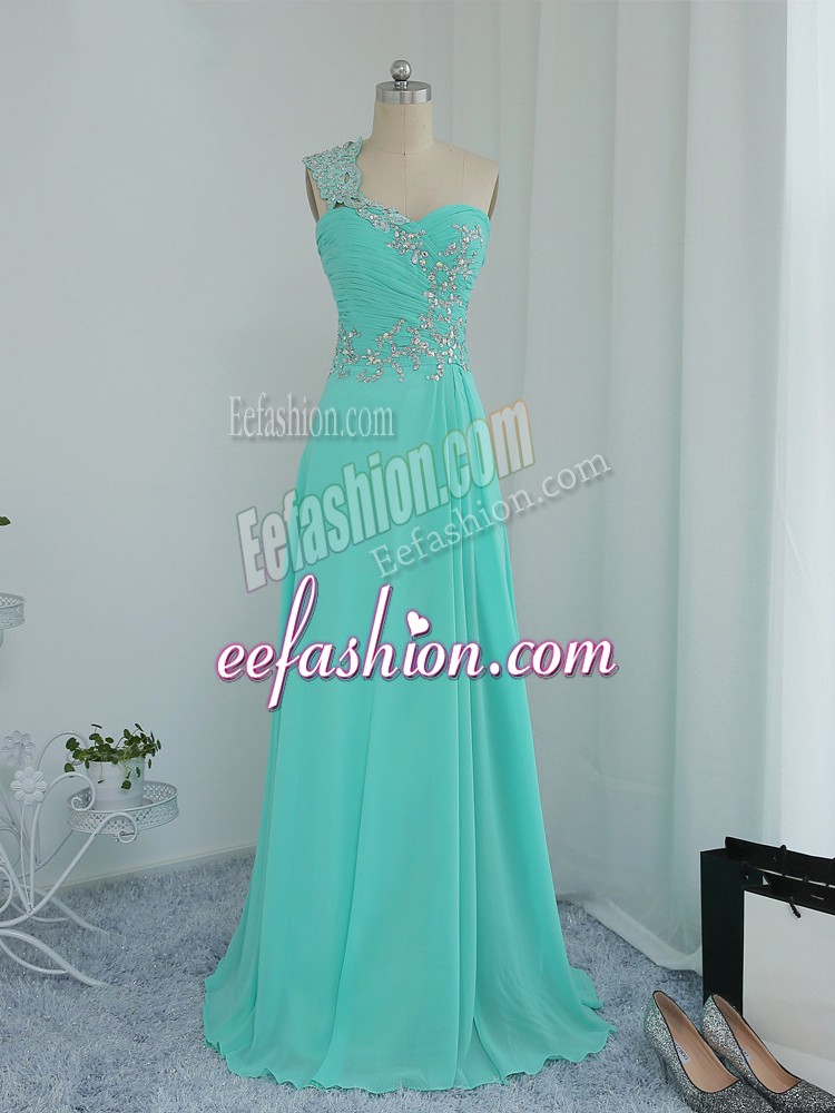 Custom Designed Sleeveless Beading and Appliques Zipper Prom Gown