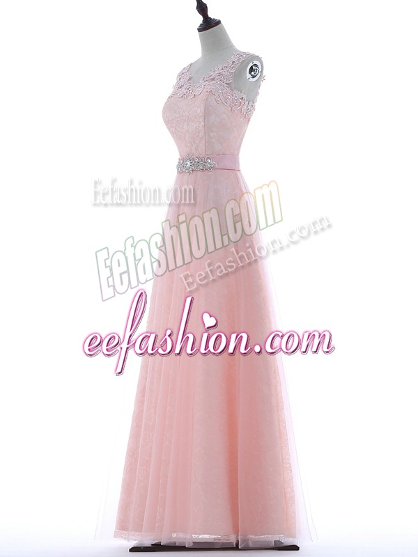 Artistic Sleeveless Lace and Appliques Zipper Homecoming Dress