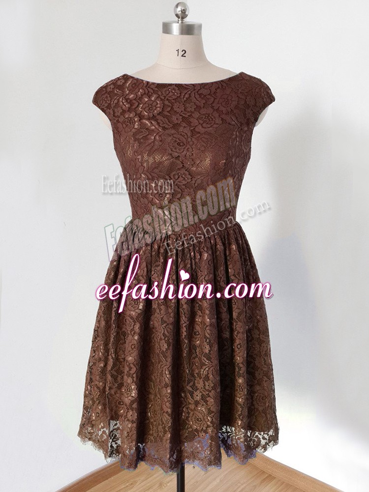 Clearance Lace Cap Sleeves Knee Length Dama Dress and Lace
