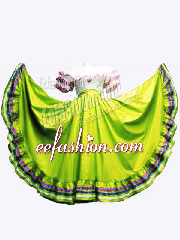 Fabulous Ruffled Layers Sweet 16 Dress Olive Green Lace Up Sleeveless Floor Length