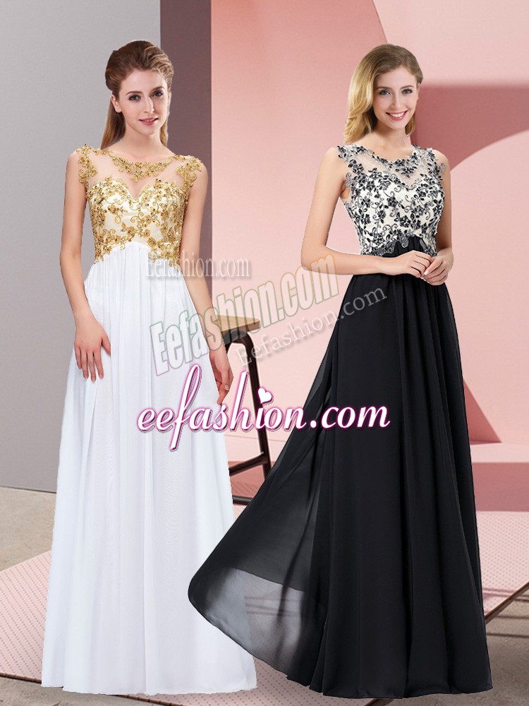 Beauteous Sleeveless Appliques Zipper Prom Dresses