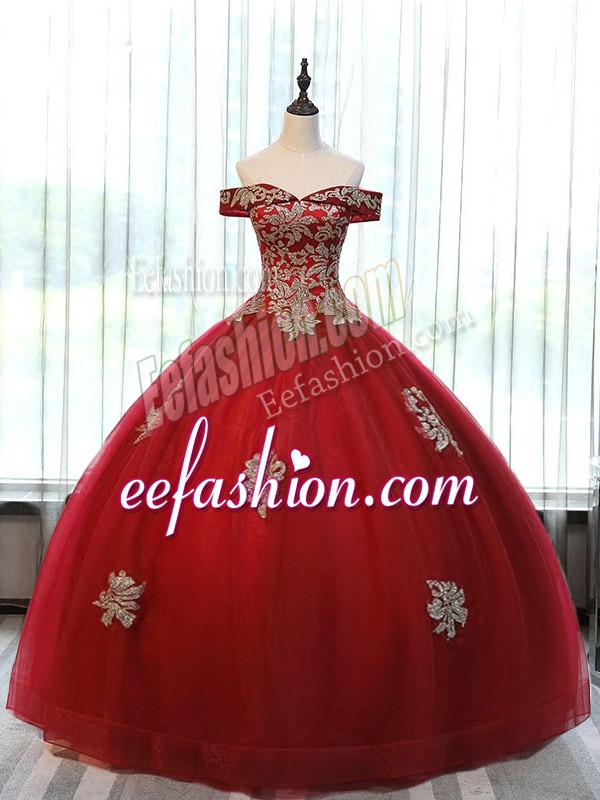  Floor Length Ball Gowns Sleeveless Wine Red Vestidos de Quinceanera Lace Up