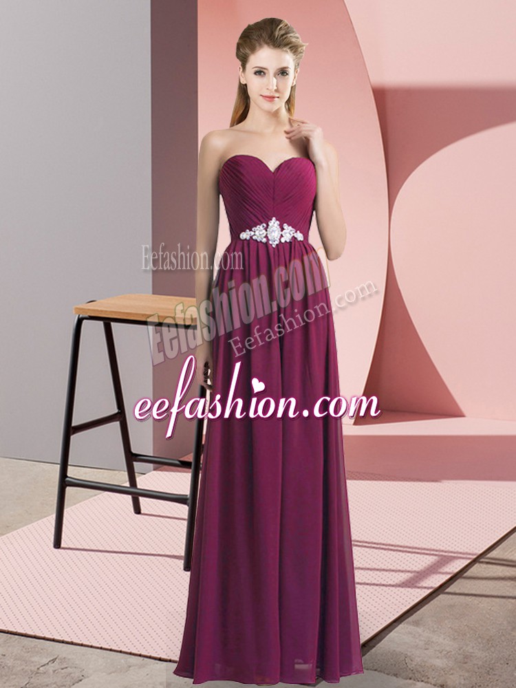 Most Popular Burgundy Prom Dress Prom and Party with Beading Sweetheart Sleeveless Backless