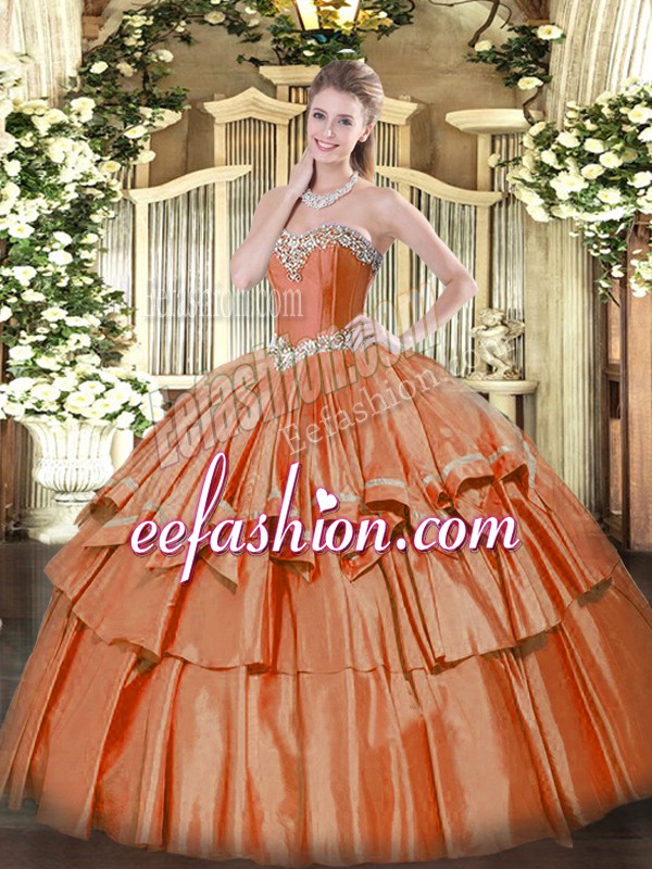  Organza Sleeveless Floor Length Quinceanera Gowns and Beading and Ruffled Layers