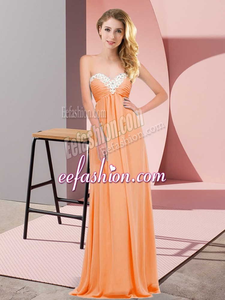  Orange Red Sleeveless Chiffon Lace Up Homecoming Dress for Prom and Party