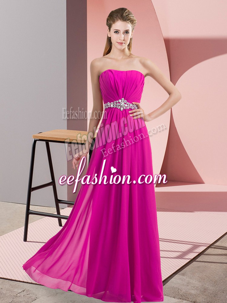  Strapless Sleeveless Chiffon Prom Evening Gown Beading Lace Up