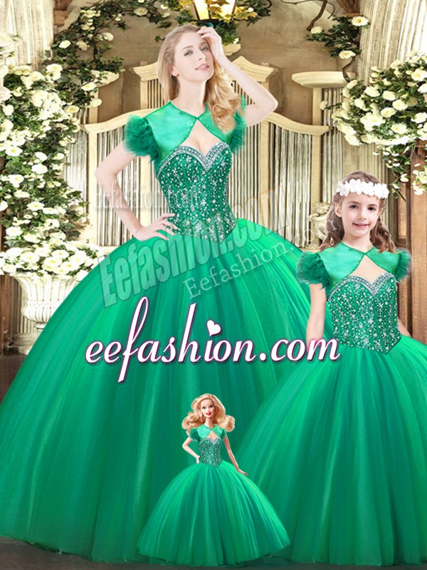 Unique Turquoise Sweetheart Neckline Beading Sweet 16 Quinceanera Dress Sleeveless Lace Up