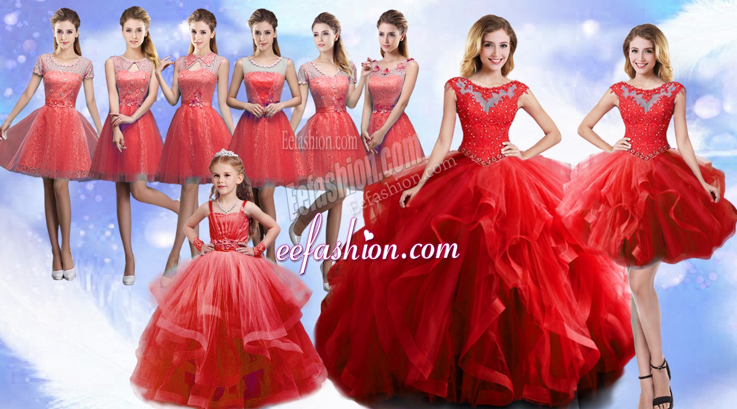Pretty Organza Sleeveless Floor Length Quinceanera Gown and Beading and Ruffles