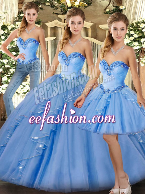 Dynamic Sweetheart Sleeveless Organza Quinceanera Dress Beading and Ruffles Lace Up