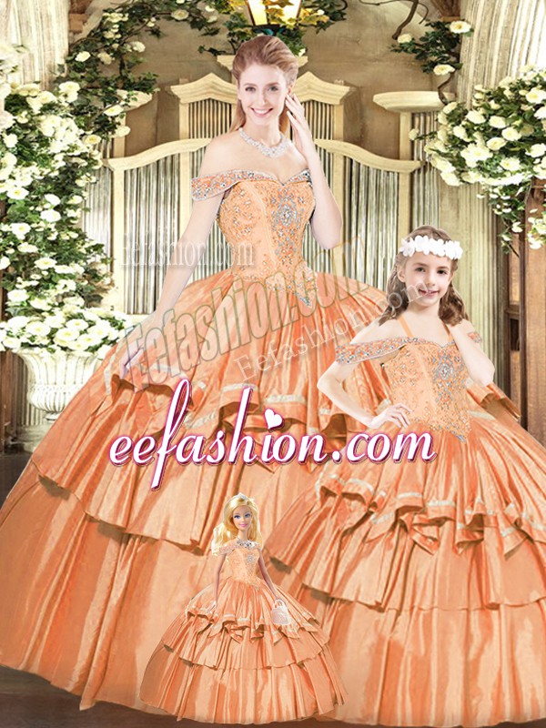 Glorious Rust Red Lace Up Quinceanera Dresses Beading and Ruffles Sleeveless Floor Length
