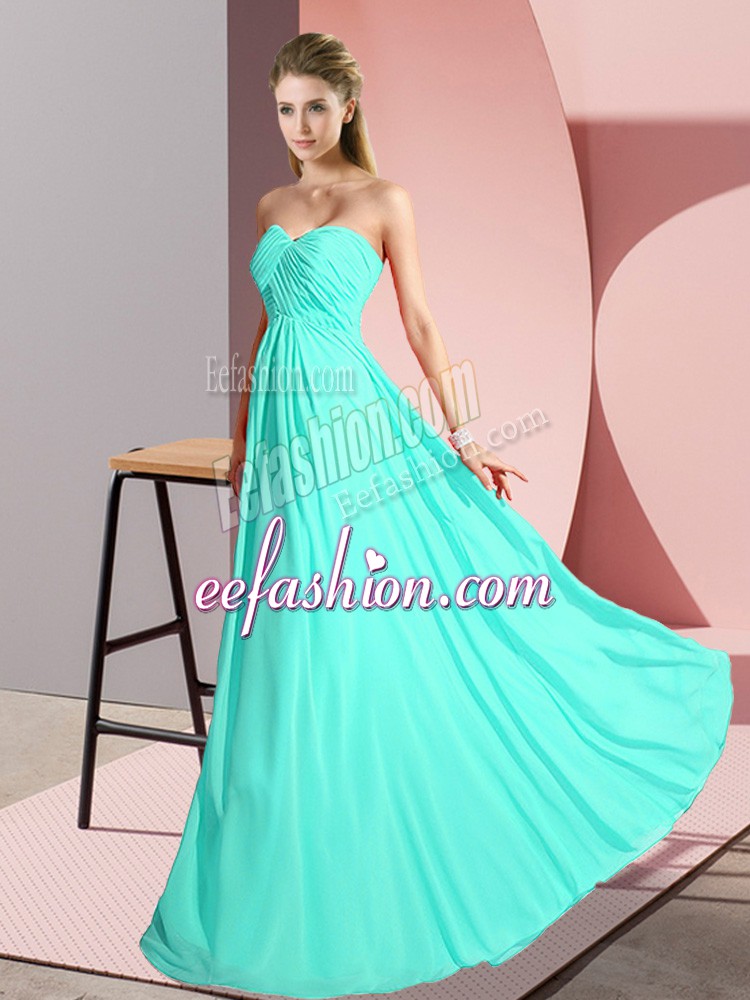Clearance Chiffon Sleeveless Floor Length Dress for Prom and Ruching