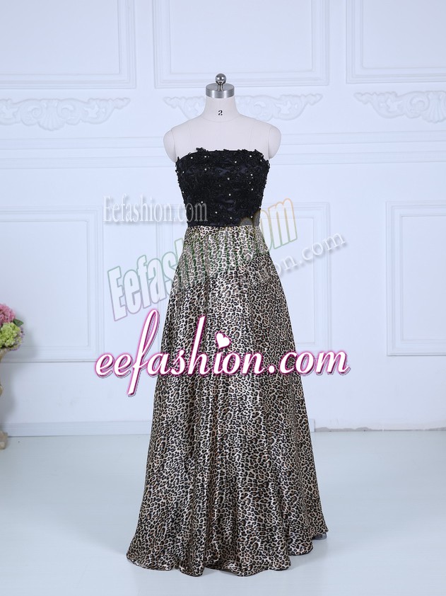  Black Long Sleeves Printed Zipper for Prom and Party and Military Ball