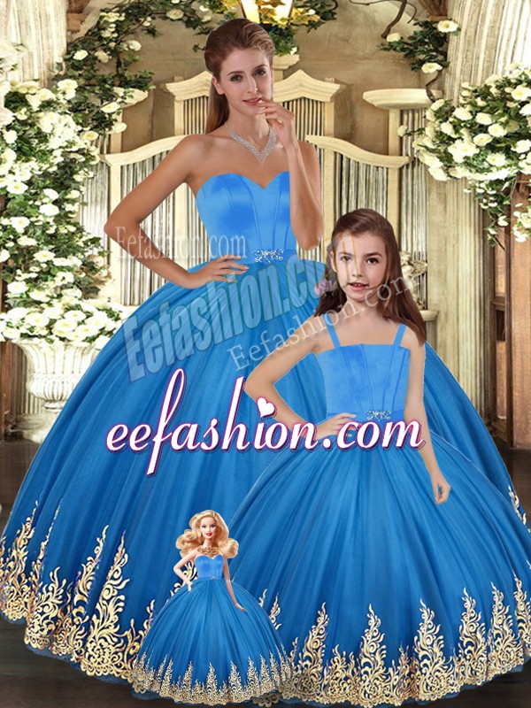 Exquisite Sleeveless Lace Up Floor Length Embroidery 15th Birthday Dress