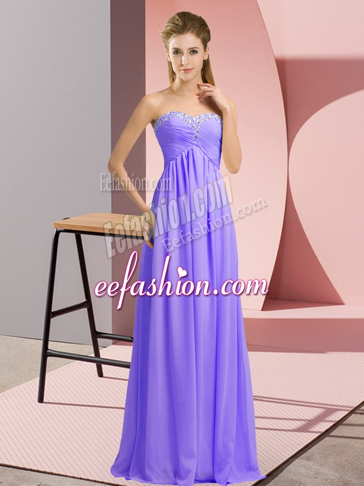  Floor Length Lavender Sweetheart Sleeveless Lace Up