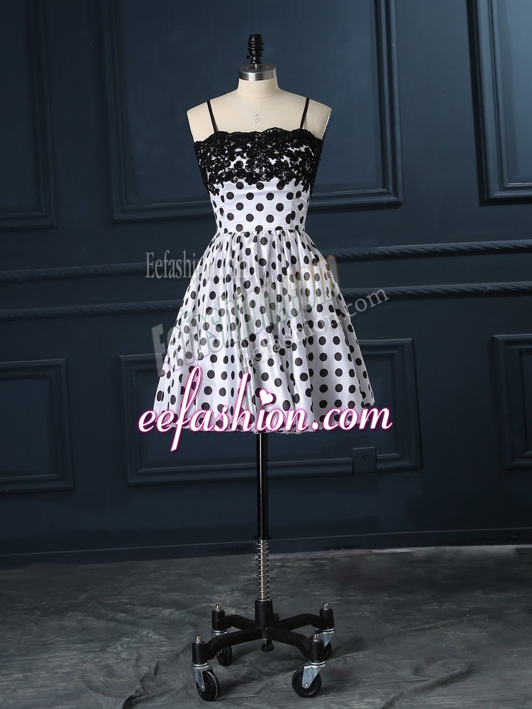 Pretty Satin Sleeveless Mini Length Prom Dress and Lace