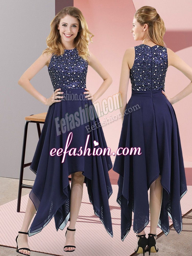 On Sale Sleeveless Beading and Sequins Zipper Prom Party Dress