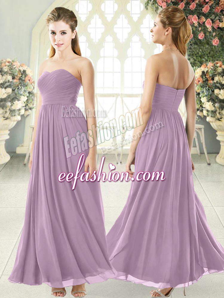Affordable Strapless Sleeveless Zipper Homecoming Dress Purple Chiffon