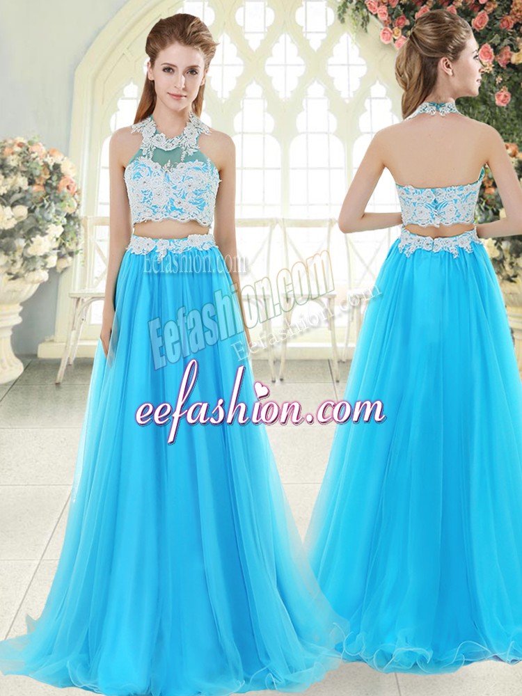 Gorgeous Sleeveless Zipper Floor Length Lace Prom Party Dress