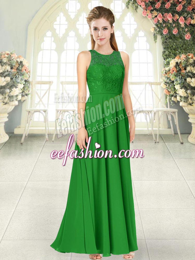High End Sleeveless Backless Floor Length Lace Homecoming Dress