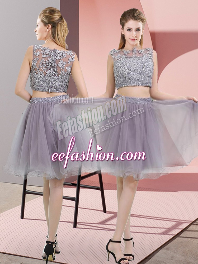  Tulle Sleeveless Prom Dresses and Beading and Lace
