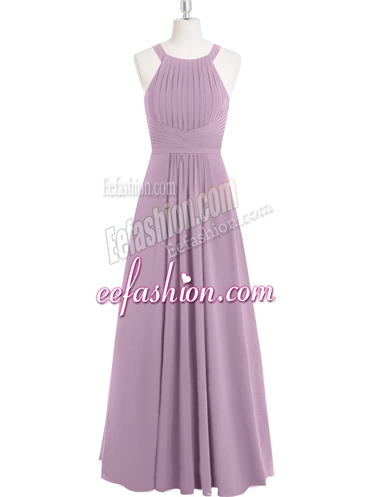  Purple Sleeveless Chiffon Zipper Prom Dress for Prom and Party and Military Ball