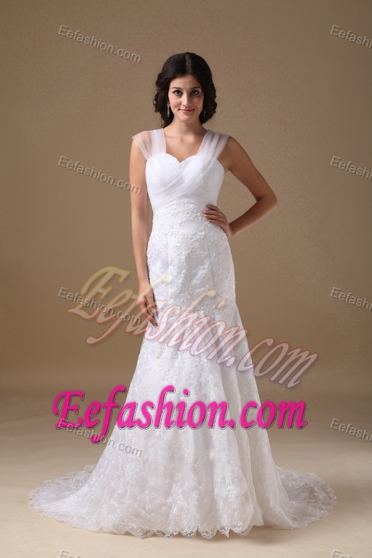Beautiful Mermaid Sweetheart Best Wedding Dress in Lace Popular in 2013