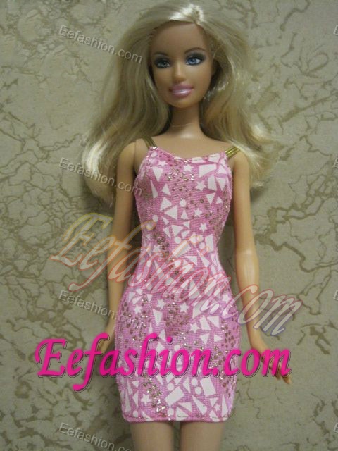 Perfect Printing Short Colorful Barbie Doll Dress