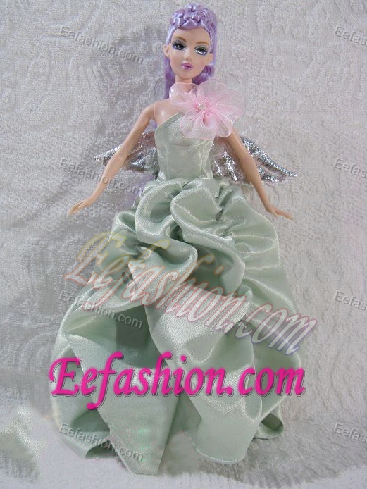 Apple Green Princess Dress With Pick-ups Made to Fit Barbie Doll