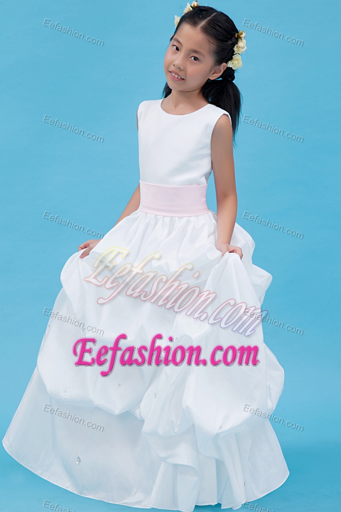 Popular White A-line Scoop Cinderella Pageant Dress on Wholesale Price