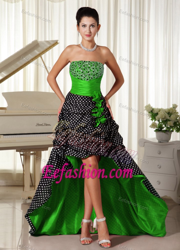 Zipper Special Fabric Beaded High-low Homecoming Cocktail Dresses for Women