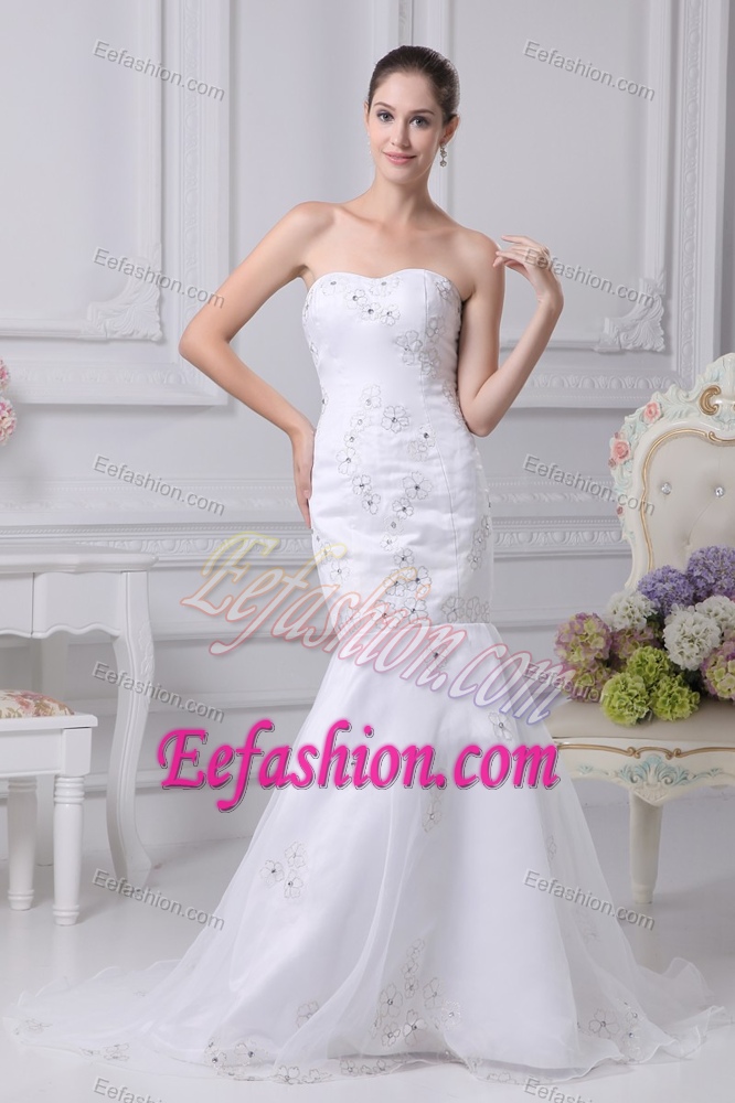 Mermaid Sweetheart Wedding Dresses with Embroidery for Wholesale Price
