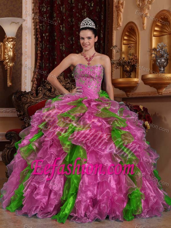 Exclusive Sweetheart Beading Dresses for A Quinceanera Made in Organza