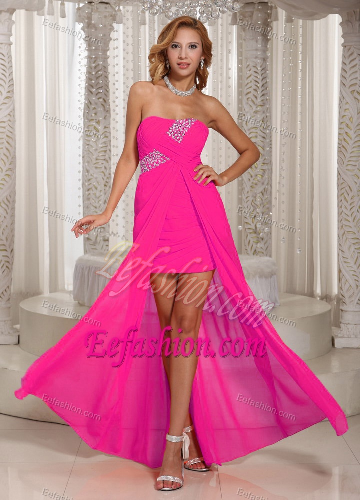 Wholesale High-low Prom Homecoming Dress with Beading and Ruching on Sale