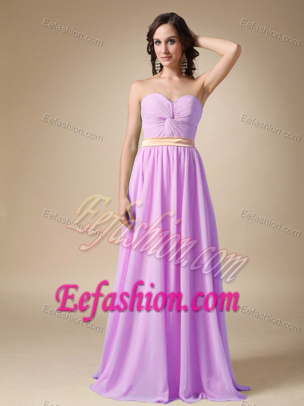 Baby Pink Empire Sweetheart Holiday Gown Dresses with Belt